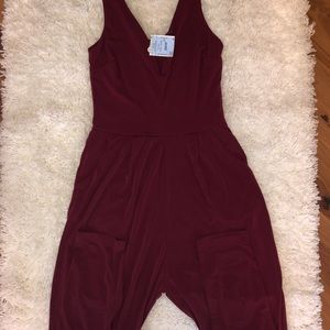 Burgundy jumpsuit!
